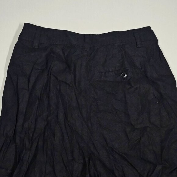 MADEWELL Wide-Leg Cargo Pants Linen-Blend Women's Size 14 Black  NN554 - Picture 9 of 13